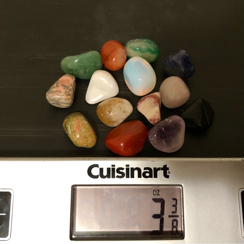 ☽ Set of 14 Tumbled Stones - Chakra Colors Theme ☾ - Picture 3 of 3
